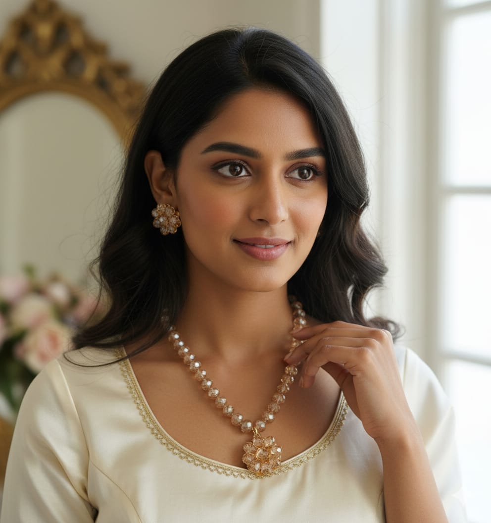 Western Pearl Mala With Studs